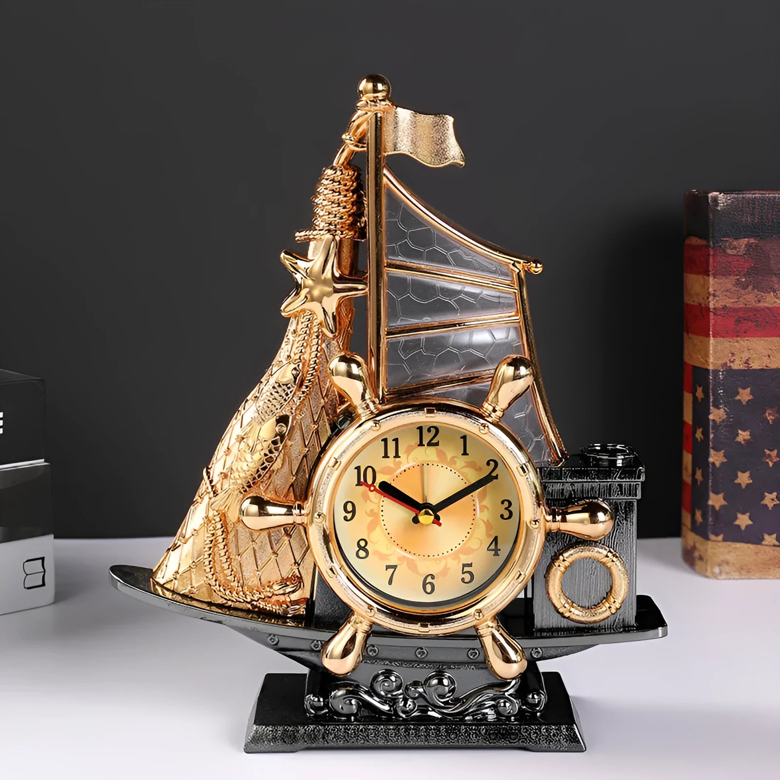 Creative alarm clock with gold and silver colour options for bedroom decor