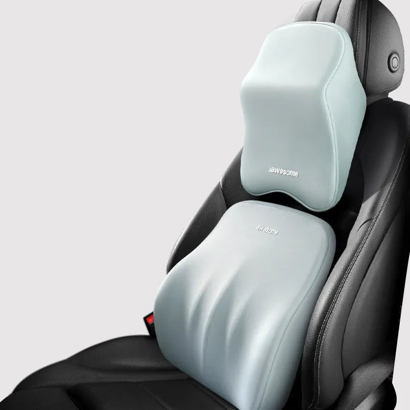 Car lumbar support pillow with memory foam filler in geometry pattern design