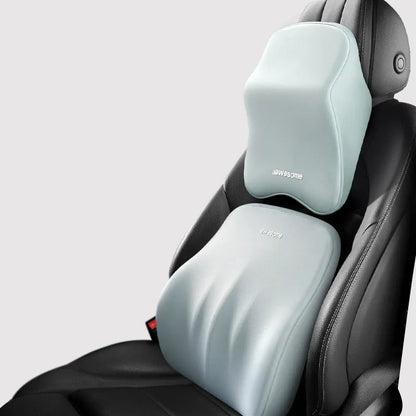 Car lumbar support pillow with memory foam filler in geometry pattern design
