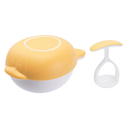 Manual baby food grinder set with anti-slip rings and grinding rod for easy meal preparation