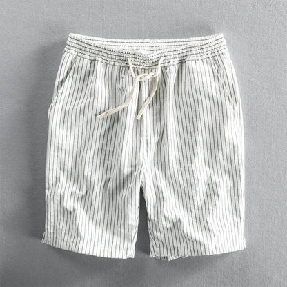 Men's striped casual shorts in cotton with micro elasticity, available in multiple colours and sizes up to 6XL