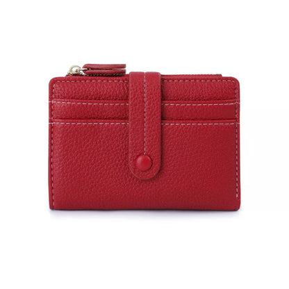 PU leather women's short wallet with coin purse in multiple colors