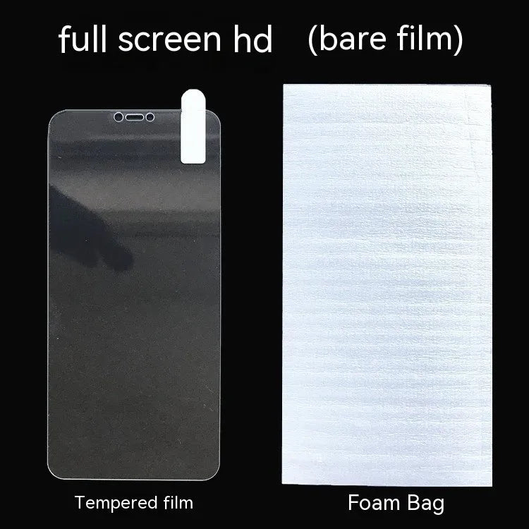Tempered glass screen protector for Samsung smartphones showing HD clarity and fullscreen coverage