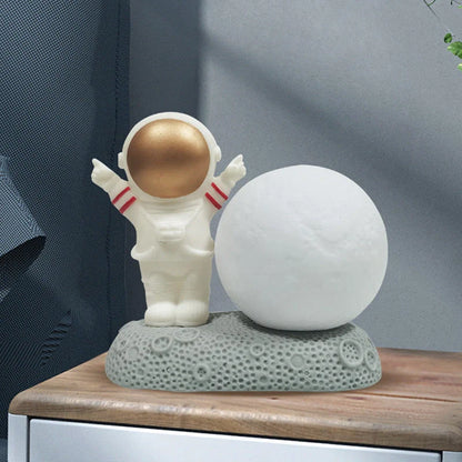 Modern astronaut night lamp with color-changing LED and detachable design