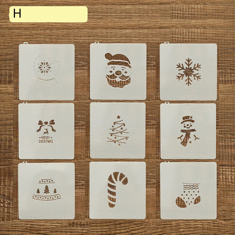 Stainless steel Christmas biscuit mold set featuring various festive shapes for holiday baking