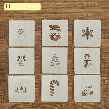 Stainless steel Christmas biscuit mold set featuring various festive shapes for holiday baking