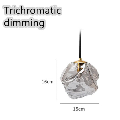 Glass ice cube chandelier in smoky grey, cognac or clear with black hanging wire, 11W-15W LED, 4000K