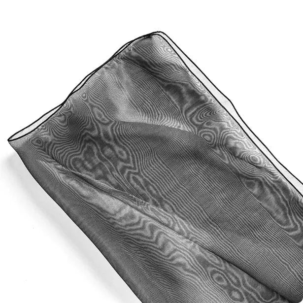 Flower bouquet packaging silk fabric square, DIY craft arabesque pattern yarn wrapping material for gift presentation and floral arrangements in 60cm x 60cm size available in white, black, grey, blue and sky blue colours