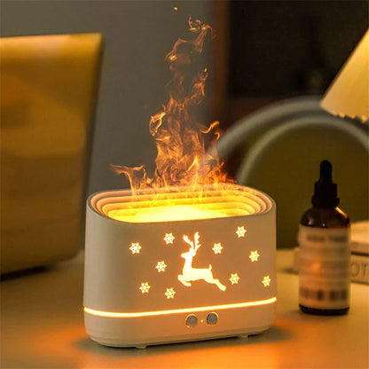 Soothing Flame Humidifier with Adjustable Flame Effect and Essential Oil Diffusion Capabilities
