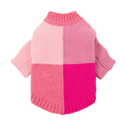 Acrylic dog sweater in yellow, pink, and white, casual unisex pet clothing sizes No. 1 to No. 6