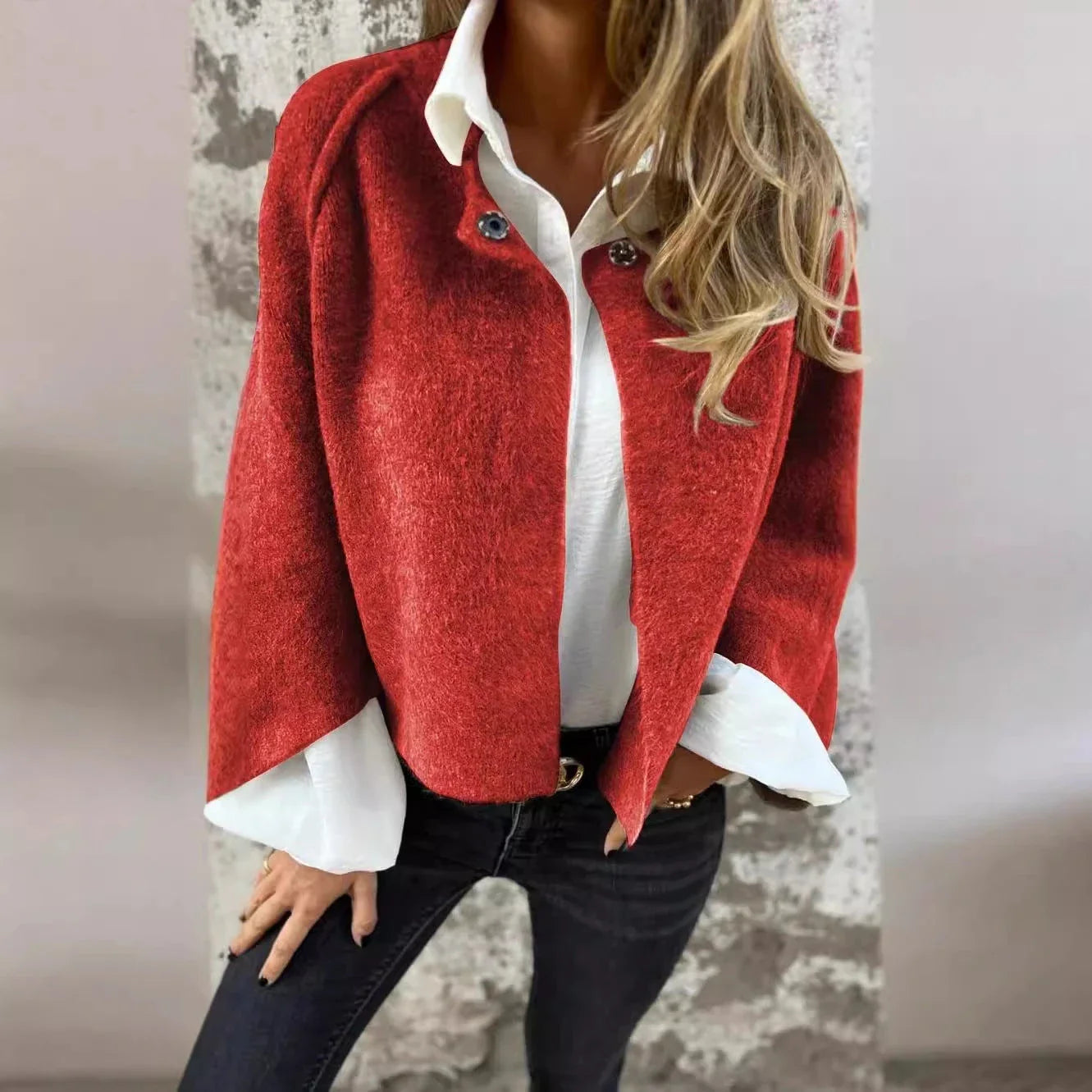 Women's cozy batwing sleeve cardigan in various colors and sizes