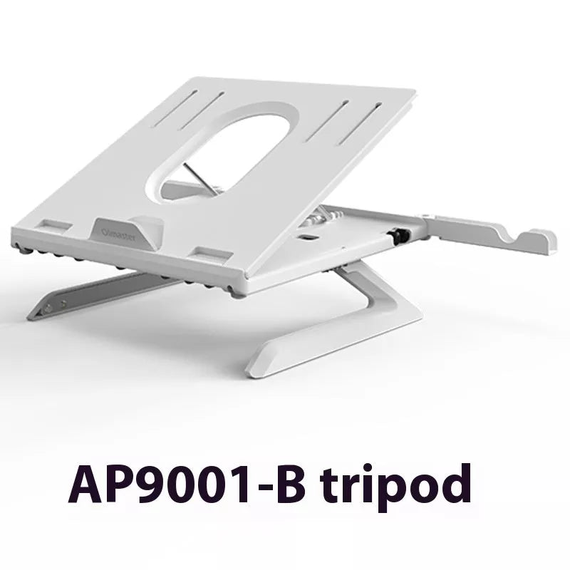 Adjustable aluminum alloy laptop stand with cooling feature and phone holders