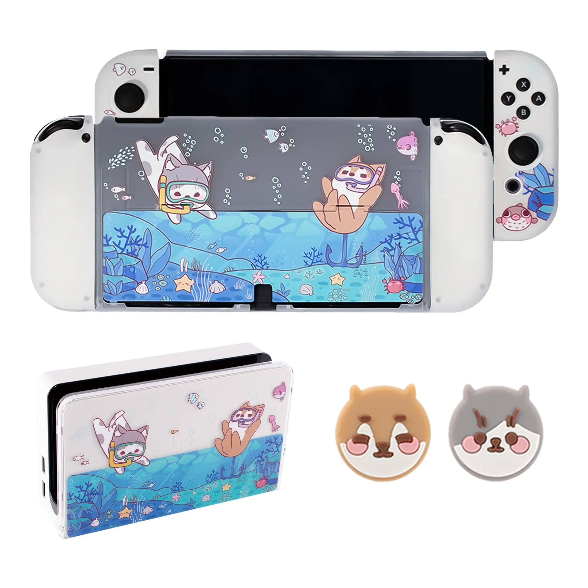 Pawdiary submarine exploration themed protective case for Nintendo Switch and Switch OLED consoles