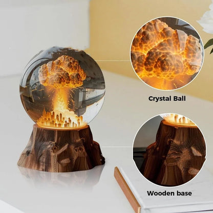 Atomic Bomb Explosion Lamp with 3D Mushroom Cloud Design - Eco-Friendly Resin Night Light