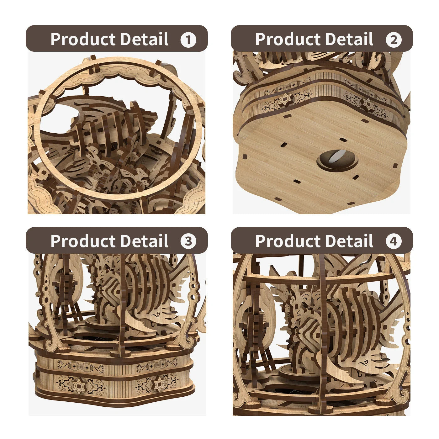 Premium Oak Oasis Shape Puzzle Toy with natural wood pieces in a calming oasis design