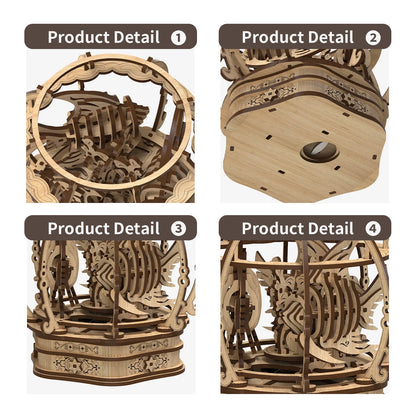 Premium Oak Oasis Shape Puzzle Toy with natural wood pieces in a calming oasis design