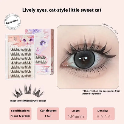 Glue-free self-adhesive false eyelashes in 0.07C high-grade fibre with hardcover seven-row packaging