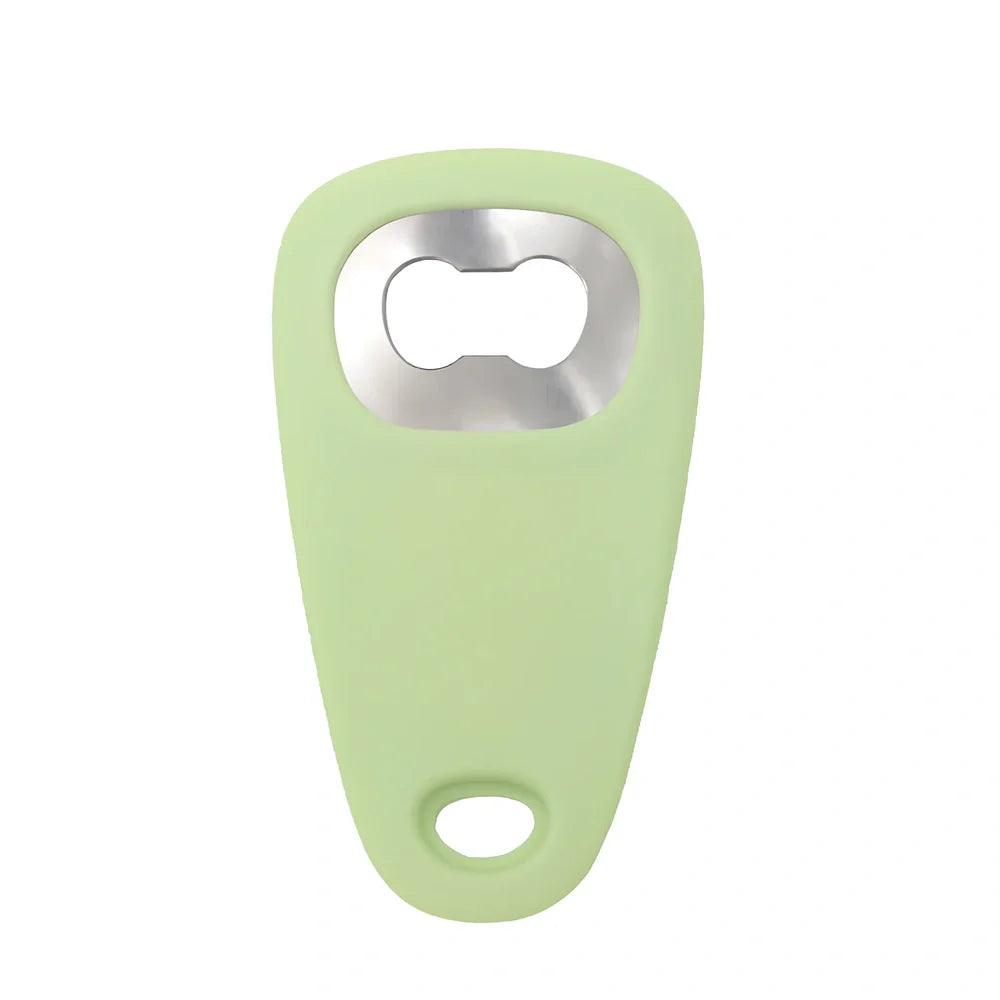 Six-piece kitchen gadget set with stainless steel slicing knives and garlic masher tools