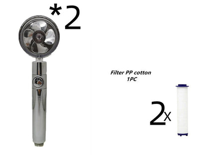 High-Pressure Handheld Shower Head with Turbo Propeller and Cotton Filter for Luxurious Spa-Like Shower Experience