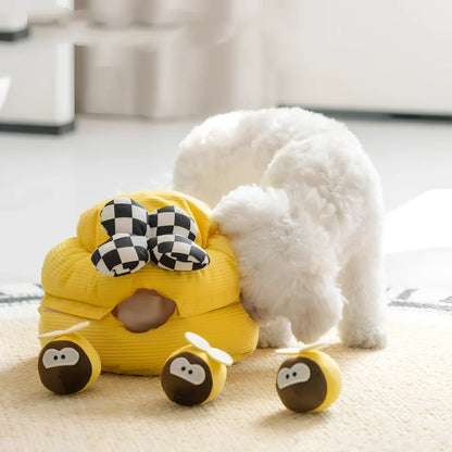 25cm circular dog toy with honey digging pattern and sound bees for food hiding educational play