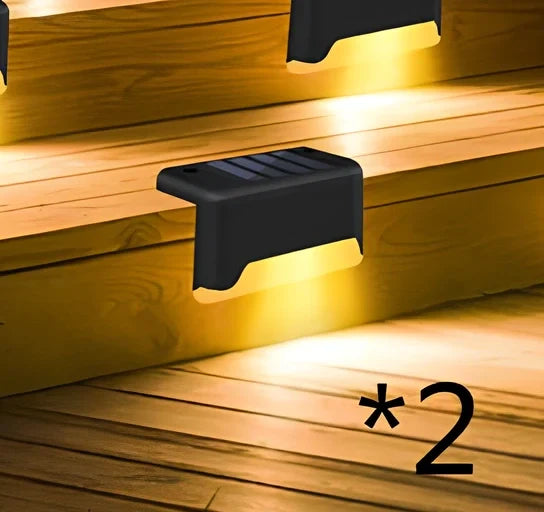 Coffee-coloured solar step light with amorphous silicon panel for outdoor staircase and garden illumination