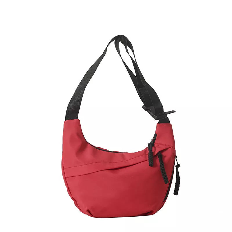 Korean Underarm Tote Bag in black, red, white, and khaki with mobile phone pocket