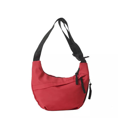 Korean Underarm Tote Bag in black, red, white, and khaki with mobile phone pocket