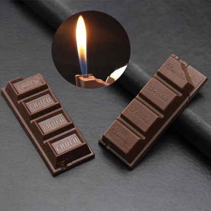 Chocolate-shaped torch lighter with butane refill for cigarettes and cigars