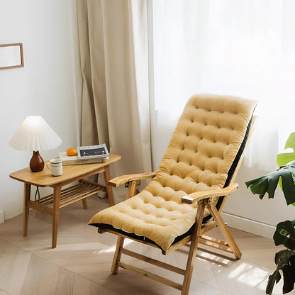 Thickened folding chair cushion with 8cm padding in crystal velvet fabric measuring 100x40cm