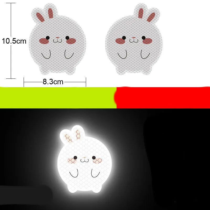 Reflective warning signs for automobiles and motorcycles with diamond film, 9cm by 5cm, in styles like Bucktooth melon seeds