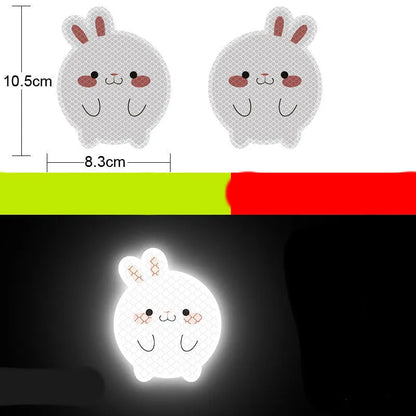 Reflective warning signs for automobiles and motorcycles with diamond film, 9cm by 5cm, in styles like Bucktooth melon seeds