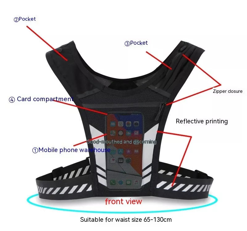 Breathable large capacity outdoor sports chest bag in multiple colors