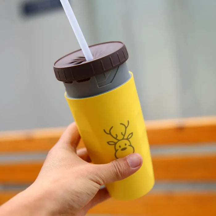 300ml insulated travel cup with cartoon design and twist-top silicone seal