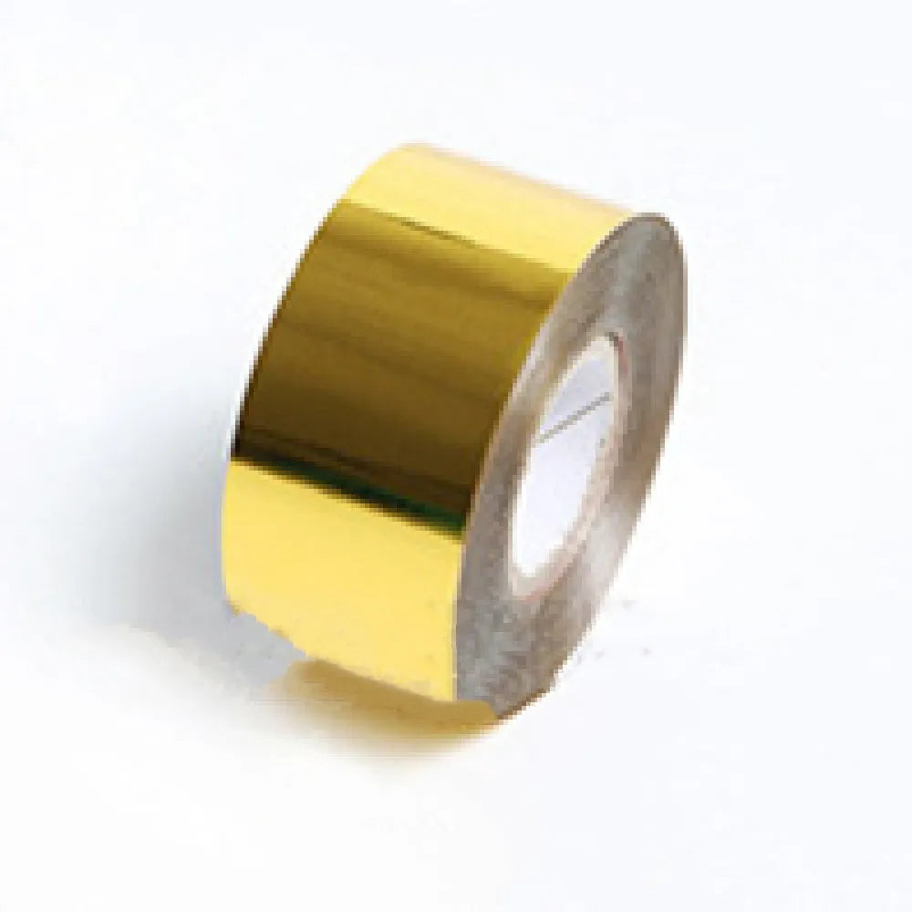 Roll of electrochemical aluminium hot foil for branding on leather and plastic, showing metallic finish and 120m length