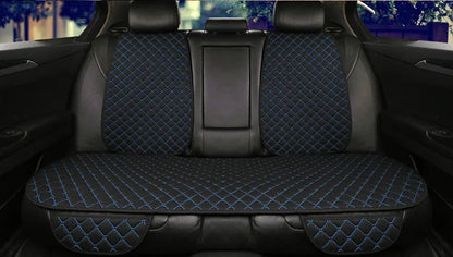 Flax linen car seat cover protector in beige, black, red and brown, with cushion and five-seat style options.