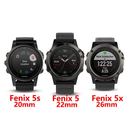 Stainless steel Garmin Fenix watch band in silver colour with straight buckle