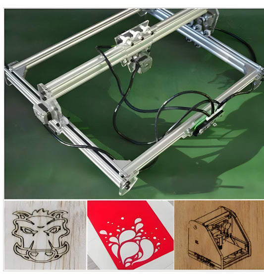 Miniature 3000mW laser engraving machine with 400mm by 300mm base plate for marking and lettering