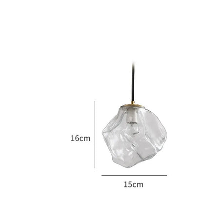 Glass ice cube chandelier in smoky grey, cognac or clear with black hanging wire, 11W-15W LED, 4000K