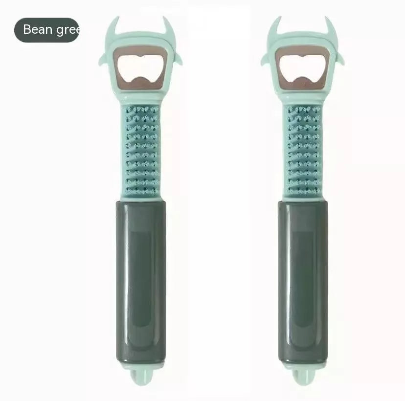 Portable plastic fruit peeler in golden yellow, beige pink, bean green, and gray white