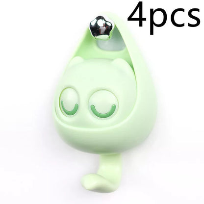 Interactive blink cat coat hook in six colors, perfect for home decor and organization