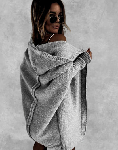 Stylish Bat Sleeve Hooded Cardigan for Women in various colors