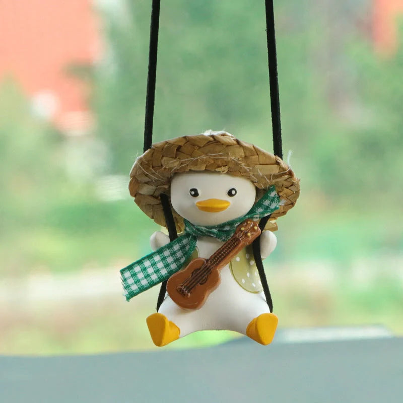Cute anime little duck swing car pendant for rearview mirror decoration
