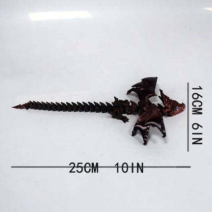 Red and gold 3D printed plastic dragon wings decoration for costumes.