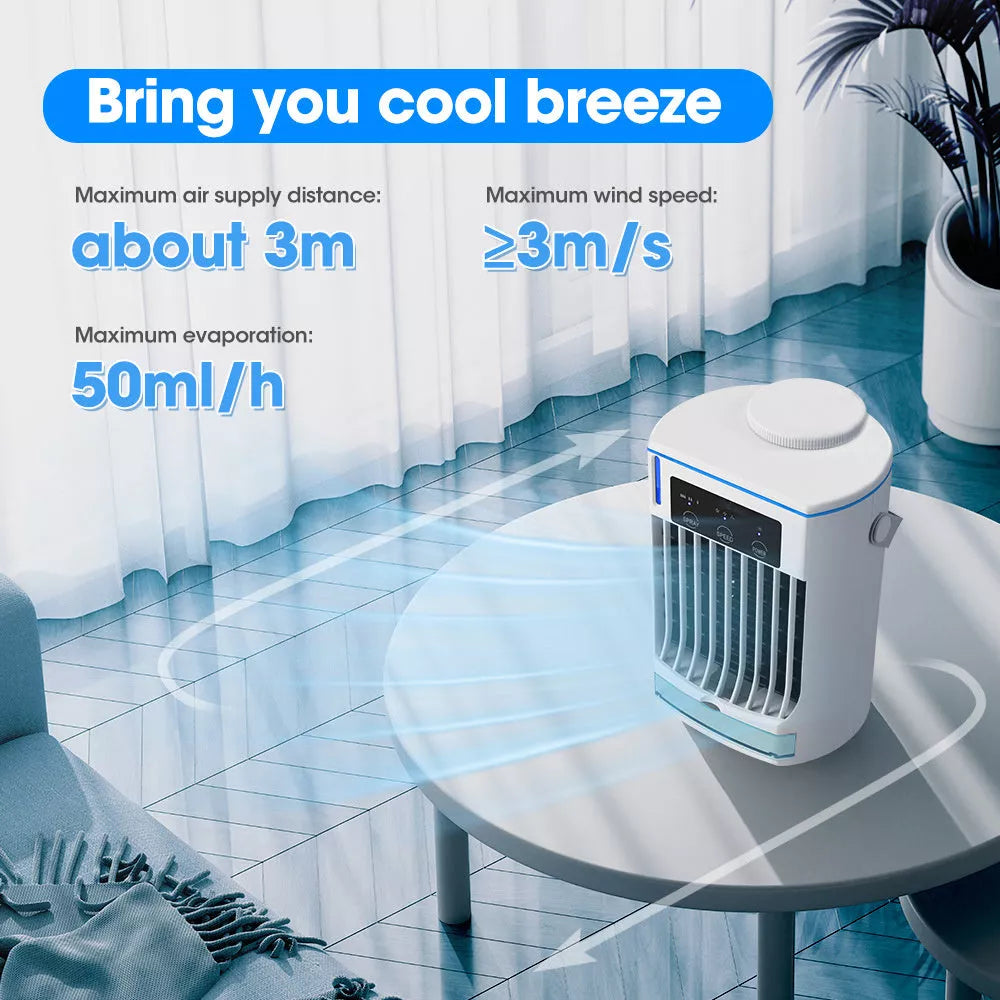 USB mini air cooler with 3-speed settings and bladeless design