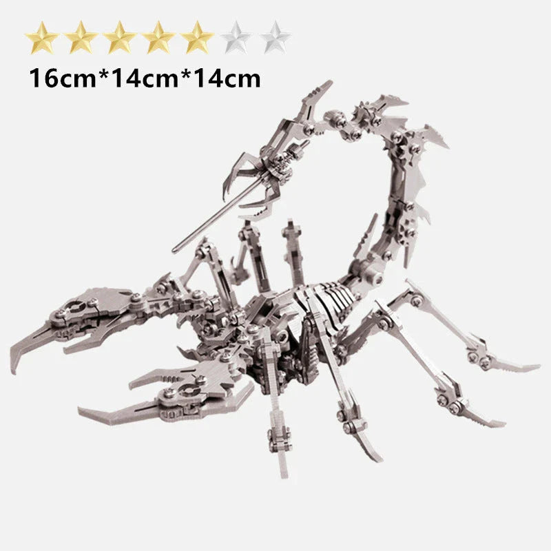 Stunningly detailed 3D metal puzzle featuring a fire-breathing ice dragon and scorpion king design