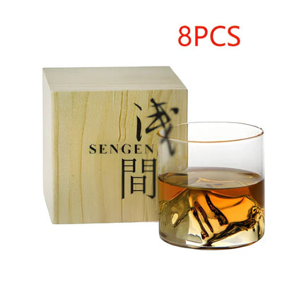 Japanese whiskey glass with 200ml capacity, heat-resistant transparent glass, 73mm height