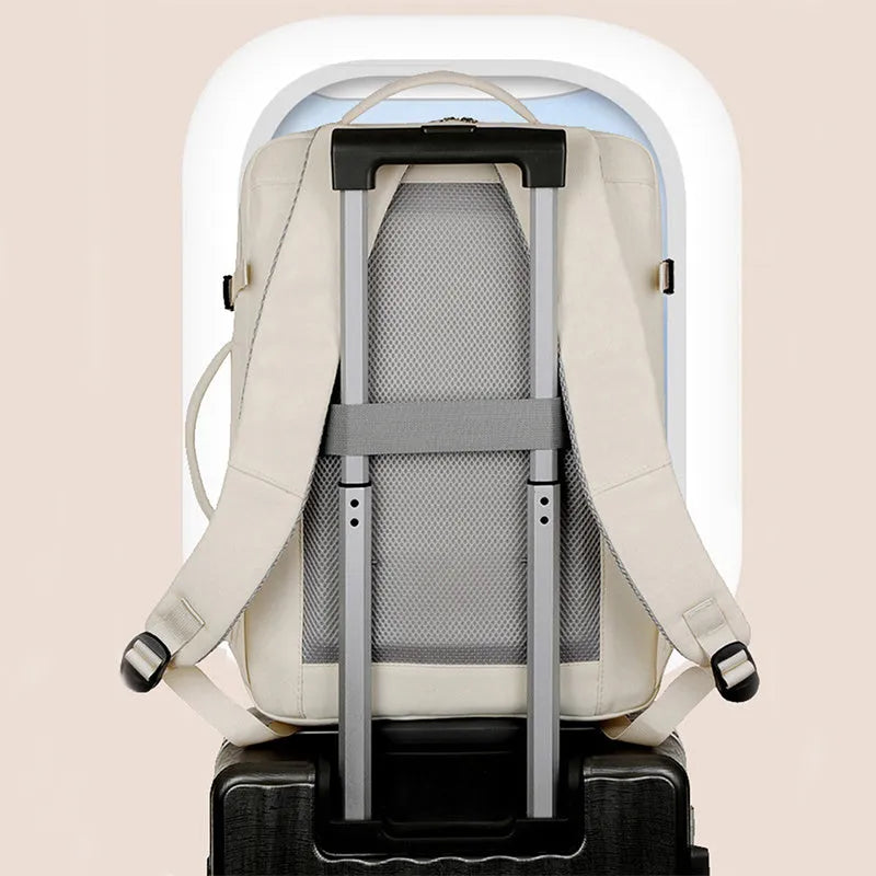 Large waterproof oxford cloth backpack for business travel with multiple pockets and 15.6 inch laptop compartment