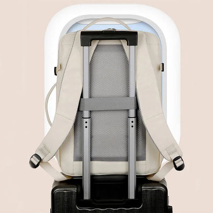 Large waterproof oxford cloth backpack for business travel with multiple pockets and 15.6 inch laptop compartment