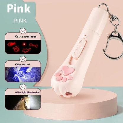 Pink plastic cat charging toy with self-hi feature measuring 18 cm long