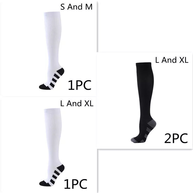Athletic compression socks with three-bar design for men and women